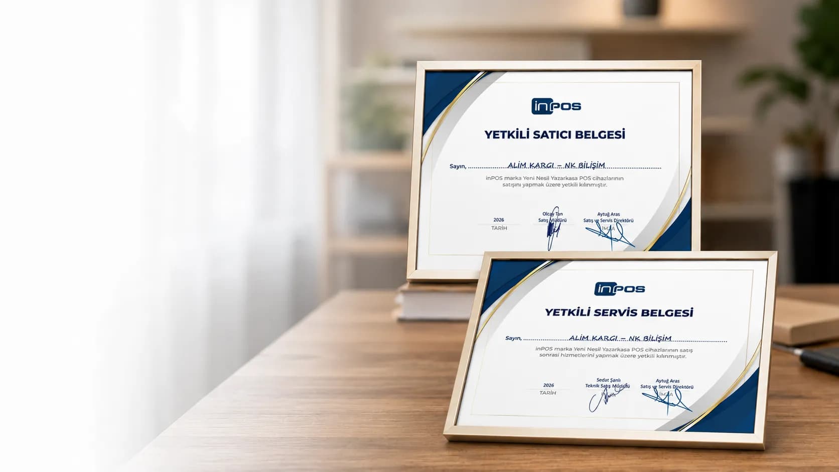 NK Bilişim inPOS yetkili satıcı ve yetkili servis belgeleri